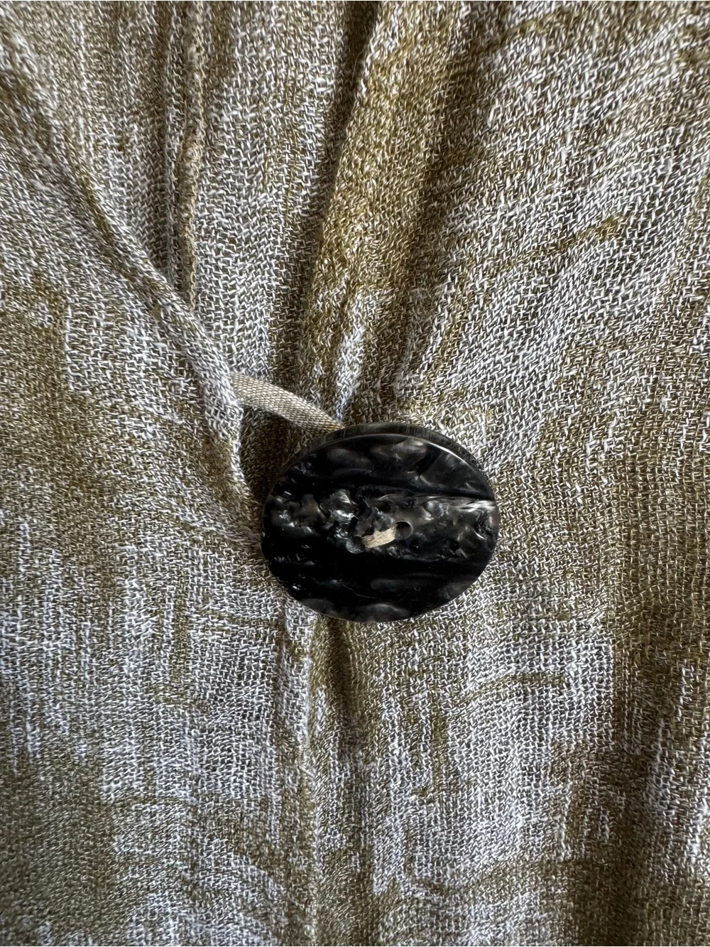 Chalet Et Ceci Gray Checked Light Jacket Lagenlook Linen Cover Up Size Small - Picture 9 of 12